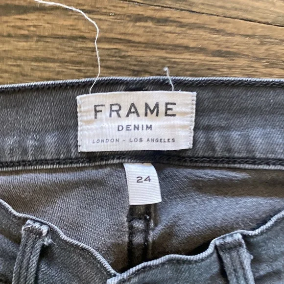Frame Black Distressed Jeans Denim 24 EUC Rexford - Picture 5 of 8